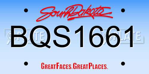 BQS1661 South Dakota License Plate