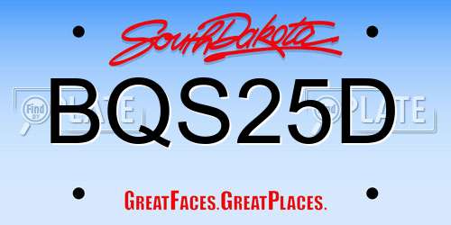 BQS25D South Dakota License Plate