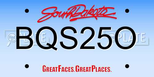 BQS25O South Dakota License Plate