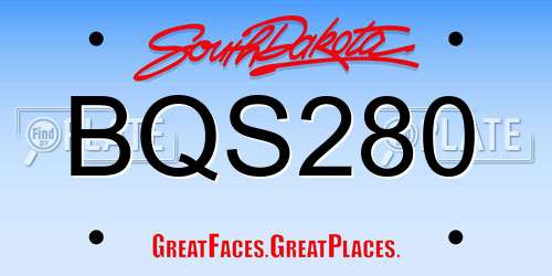 BQS280 South Dakota License Plate