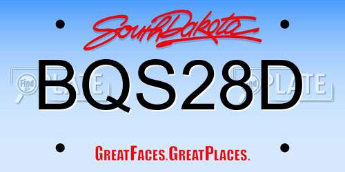 BQS28D South Dakota License Plate