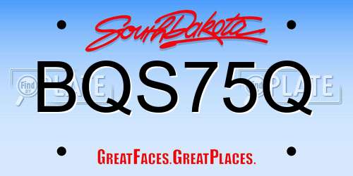 BQS75Q South Dakota License Plate