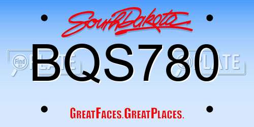 BQS780 South Dakota License Plate