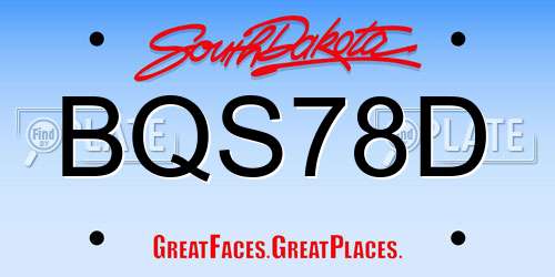 BQS78D South Dakota License Plate