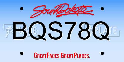 BQS78Q South Dakota License Plate