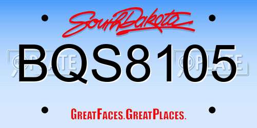 BQS8105 South Dakota License Plate