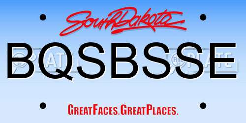 BQSBSSE South Dakota License Plate