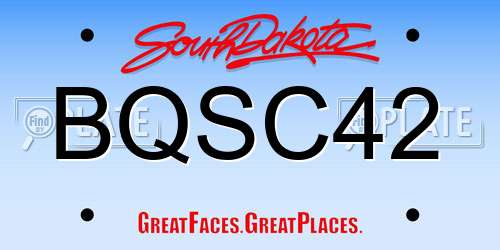 BQSC42 South Dakota License Plate
