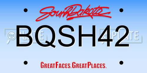 BQSH42 South Dakota License Plate