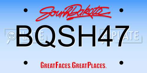 BQSH47 South Dakota License Plate