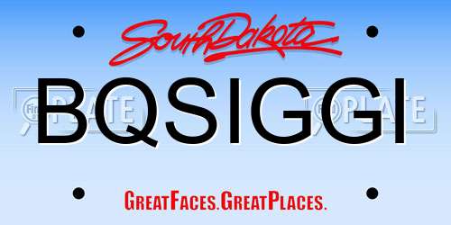 BQSIGGI South Dakota License Plate