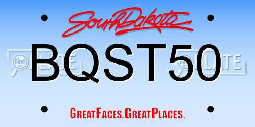 BQST50 South Dakota License Plate