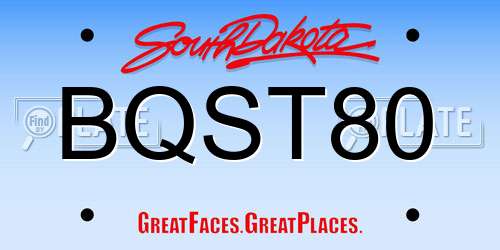 BQST80 South Dakota License Plate