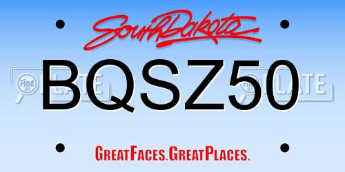 BQSZ50 South Dakota License Plate