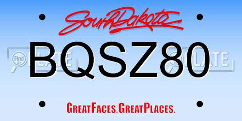 BQSZ80 South Dakota License Plate