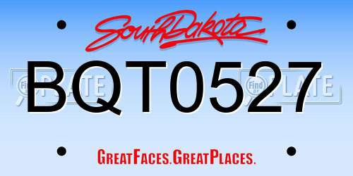 BQT0527 South Dakota License Plate
