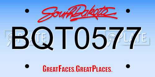 BQT0577 South Dakota License Plate