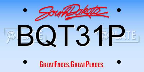 BQT31P South Dakota License Plate