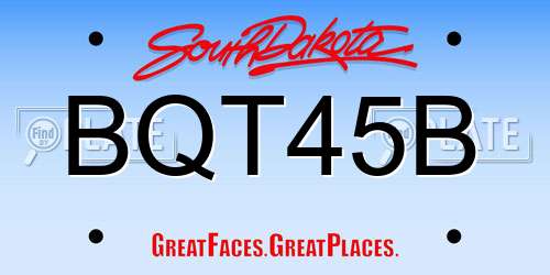 BQT45B South Dakota License Plate
