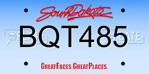 BQT485 South Dakota License Plate