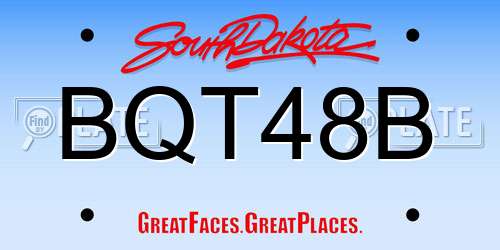 BQT48B South Dakota License Plate