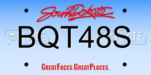 BQT48S South Dakota License Plate