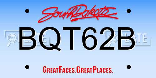 BQT62B South Dakota License Plate