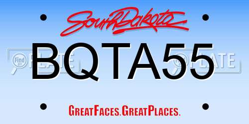 BQTA55 South Dakota License Plate