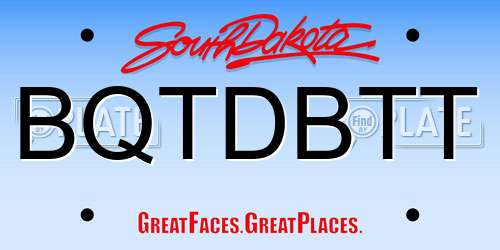 BQTDBTT South Dakota License Plate