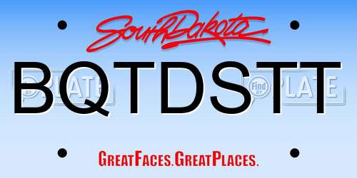 BQTDSTT South Dakota License Plate