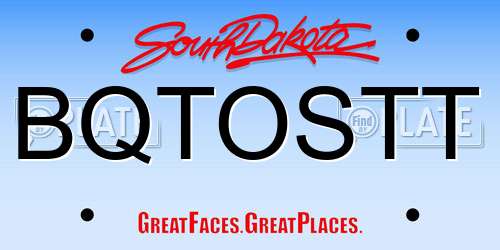 BQTOSTT South Dakota License Plate