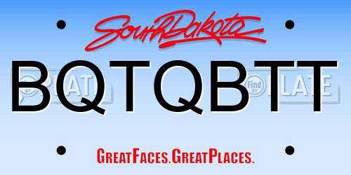 BQTQBTT South Dakota License Plate