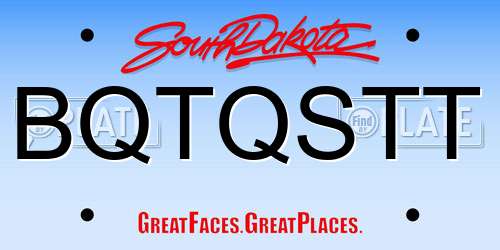 BQTQSTT South Dakota License Plate