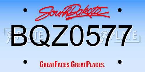 BQZ0577 South Dakota License Plate