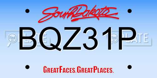 BQZ31P South Dakota License Plate