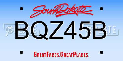BQZ45B South Dakota License Plate
