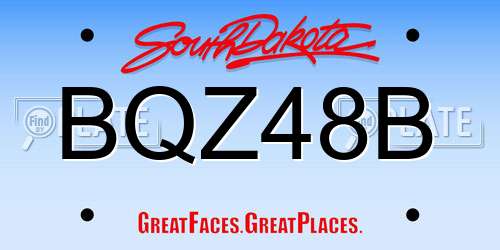 BQZ48B South Dakota License Plate