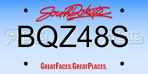 BQZ48S South Dakota License Plate