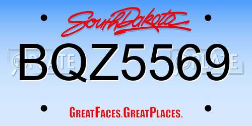 BQZ5569 South Dakota License Plate