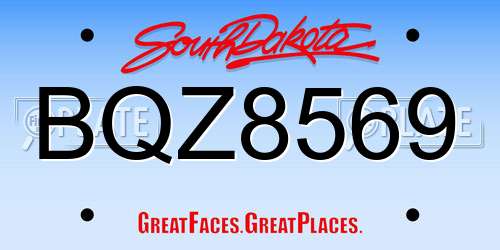 BQZ8569 South Dakota License Plate