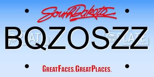 BQZOSZZ South Dakota License Plate