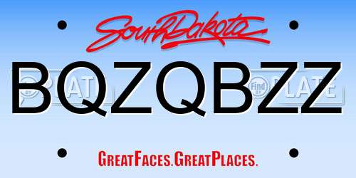 BQZQBZZ South Dakota License Plate
