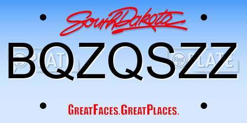 BQZQSZZ South Dakota License Plate