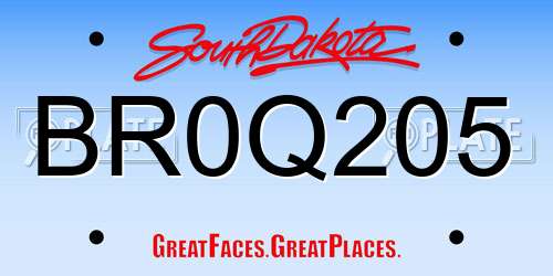 BR0Q205 South Dakota License Plate