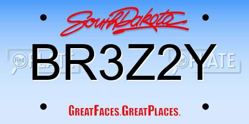 BR3Z2Y South Dakota License Plate