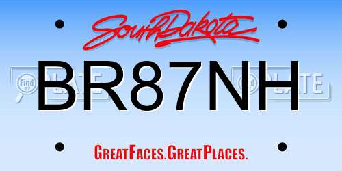 BR87NH South Dakota License Plate