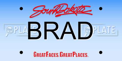 BRAD South Dakota License Plate