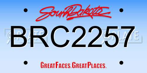 BRC2257 South Dakota License Plate