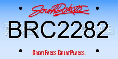 BRC2282 South Dakota License Plate
