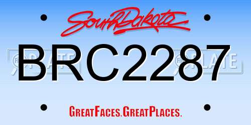 BRC2287 South Dakota License Plate